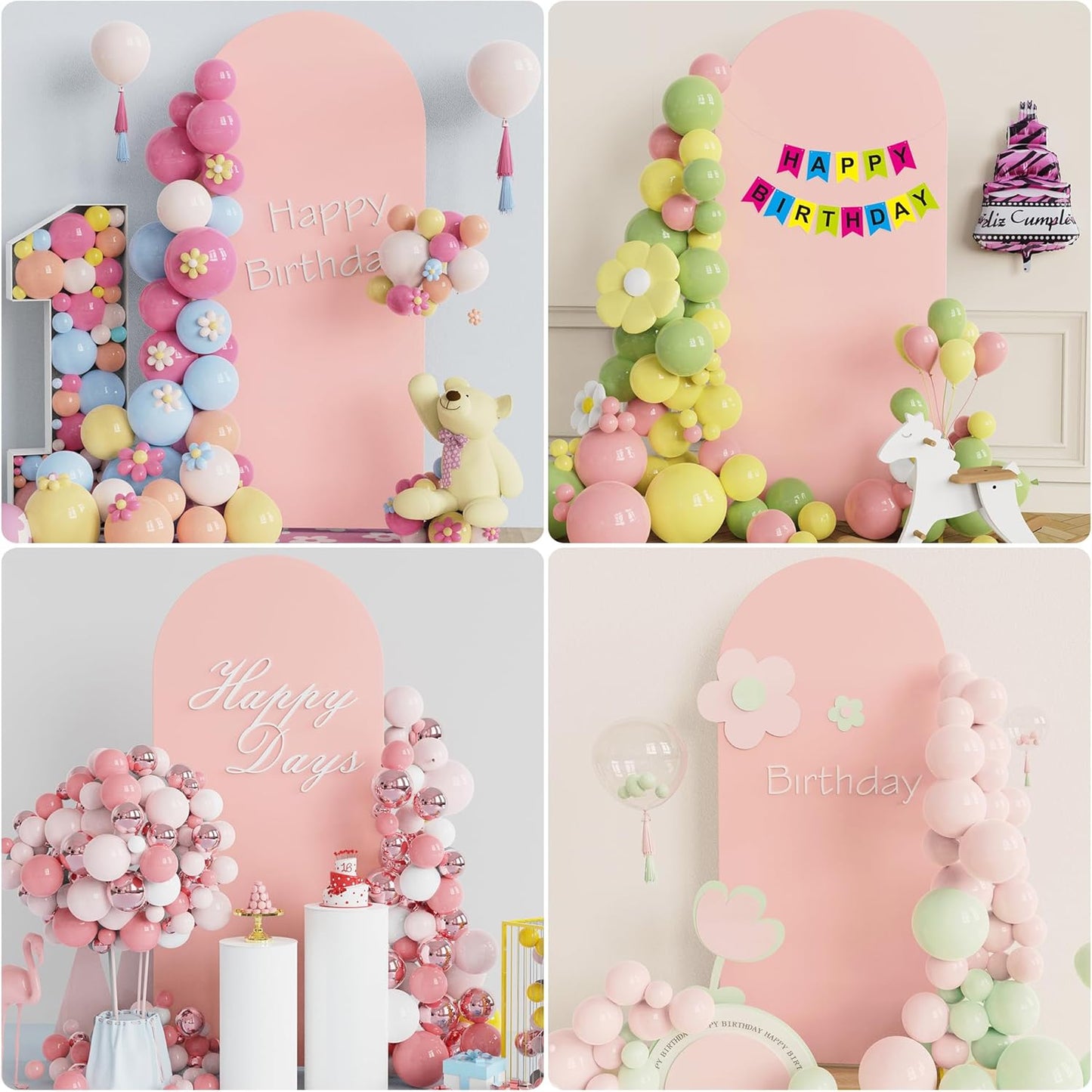 Wokceer 6 FT Wedding Arch Backdrop Stand and Arch Cover, Metal Backdrop Stand with Cover for Birthday Party Wedding Ceremony Bridal Baby Shower Event Decor