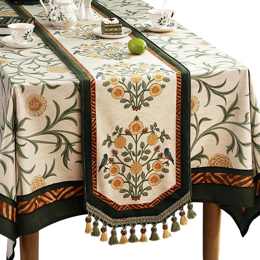 patdrea Velvet French Table Runner Farmhouse for Home Kitchen Dining Decor Parties Family Dinners Wedding 12"*87"