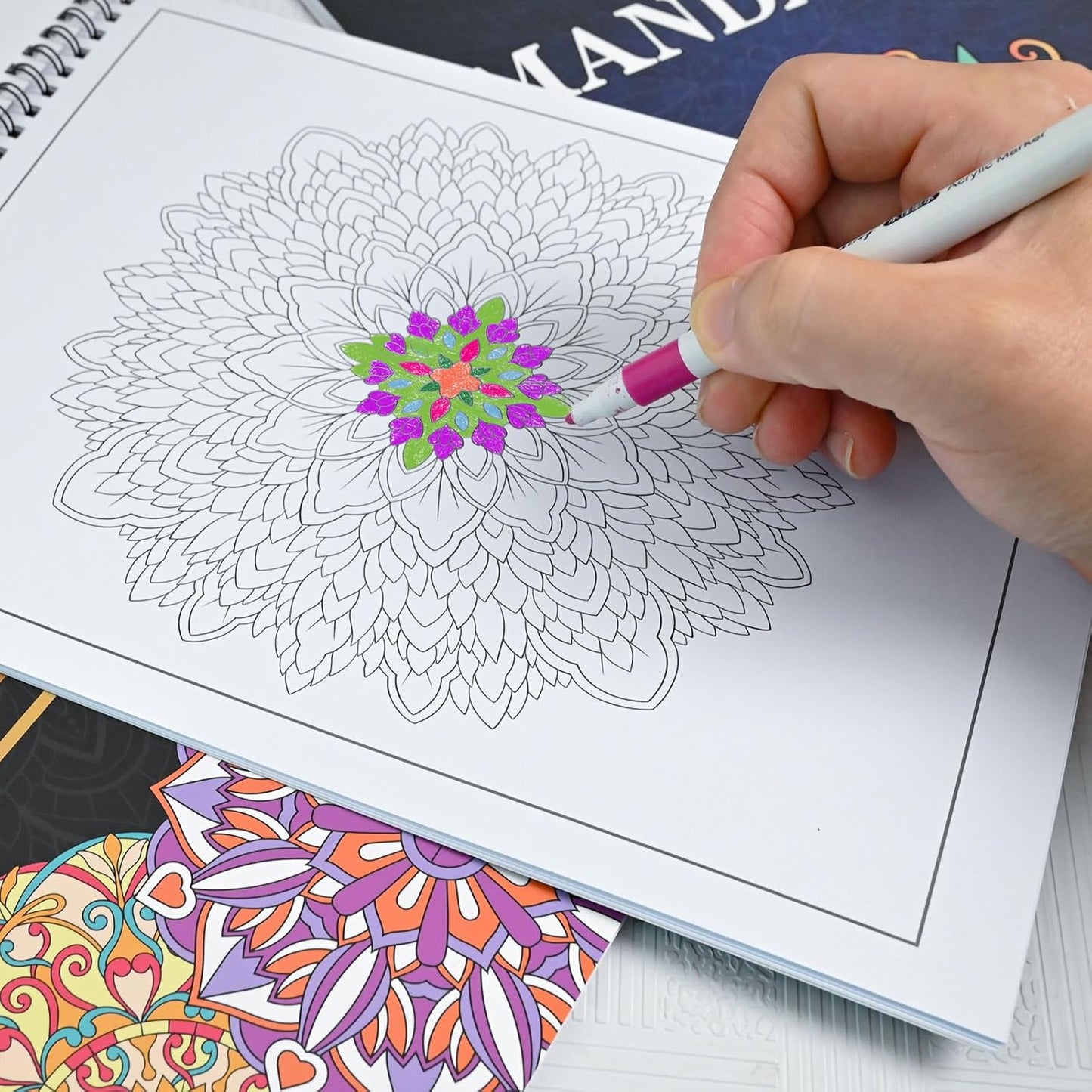 Bondream 3 Pack Adult Coloring Books,Flower,Mandalas &Animal Patterns and Designs for Adults Relaxation,Coloring Books for Women to Relax, Anxiety and Depression