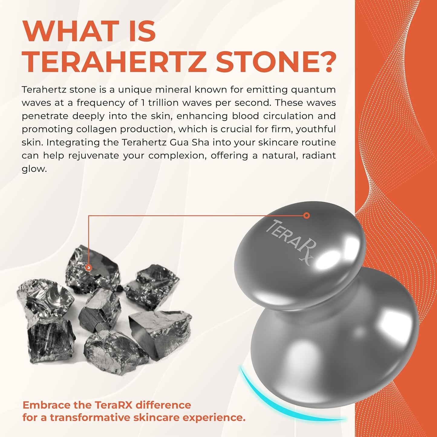 Terahertz Stone Gua Sha & Massage Tools – Authentic Terahertz Tools for Lymphatic Drainage, Tension Relief, and Facial Relaxation (Mushroom Gua Sha)