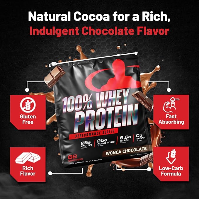 GL 100% Whey Protein, Cold Filtered Whey Protein - Rapid Amino Acid Delivery - Natural Coco for a Rich Chocolate Flavor - Tub Weighs 5 Pounds, Contains 68 Servings