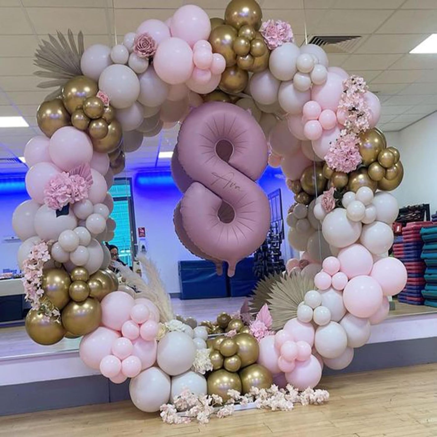 Light Pink Number 8 Balloon 40 Inch Big Self Inflating Foil Number Balloons 0-9, Pastel Pink Digital 8 Helium Balloon for 8th 18th 28th Girls Birthday Graduation Anniversary Princess Party Decoration