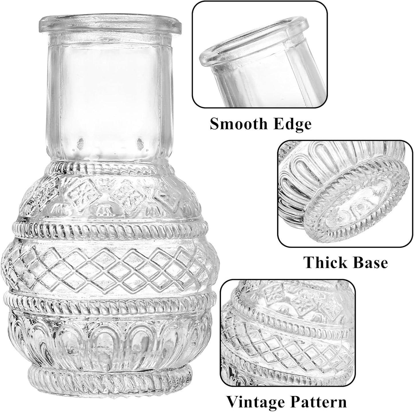 Tebery 20 Pack Glass Bud Vases, Clear Small Flower Vase for Centerpieces, Vintage Mini Glass Vase Set Bulk for Table Wedding Home Party Decoration