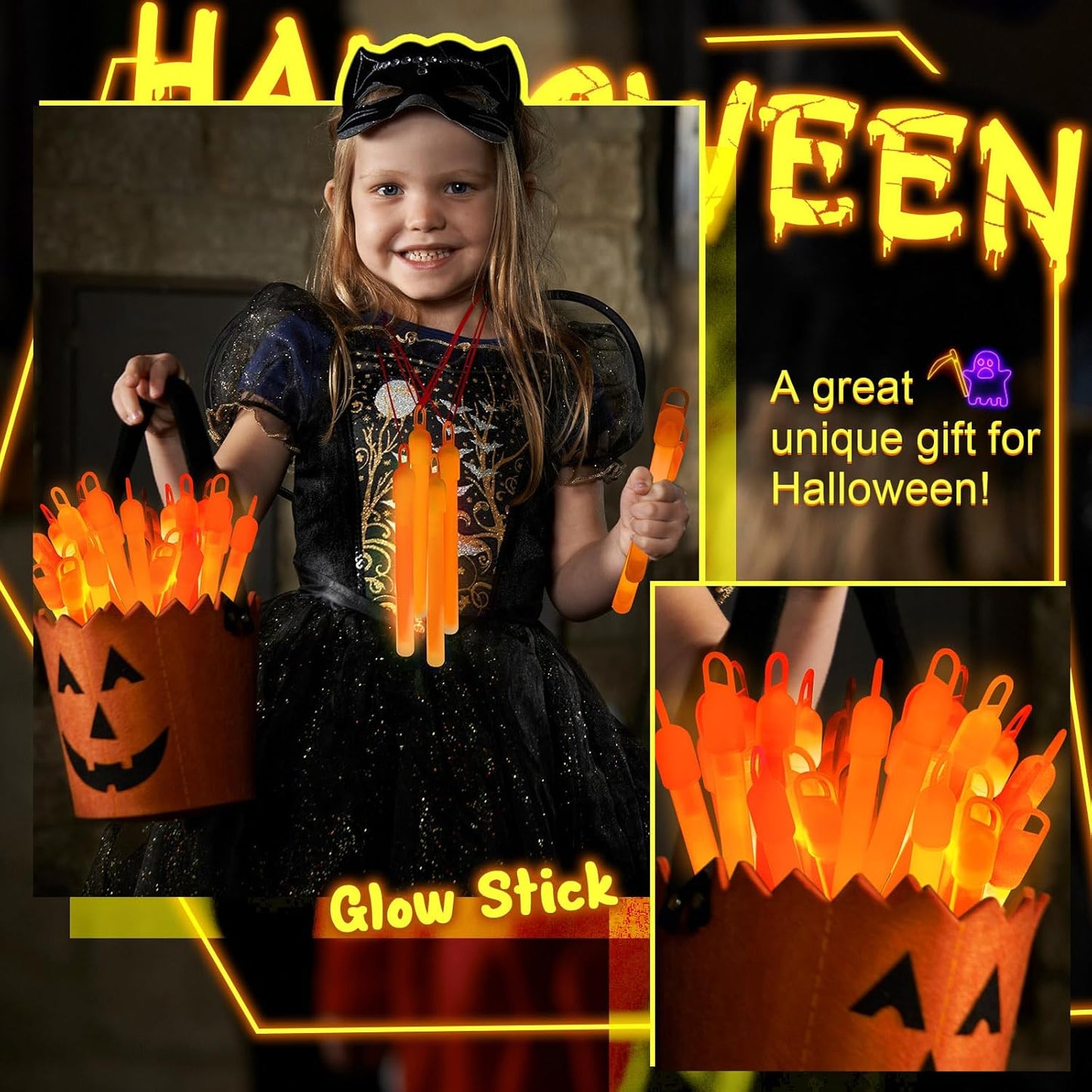 Lewtemi 4" or 6" 100 Pack Bright Glow Sticks Bulk, Glow in The Dark Party Supplies Birthday and Holidays Party Favors