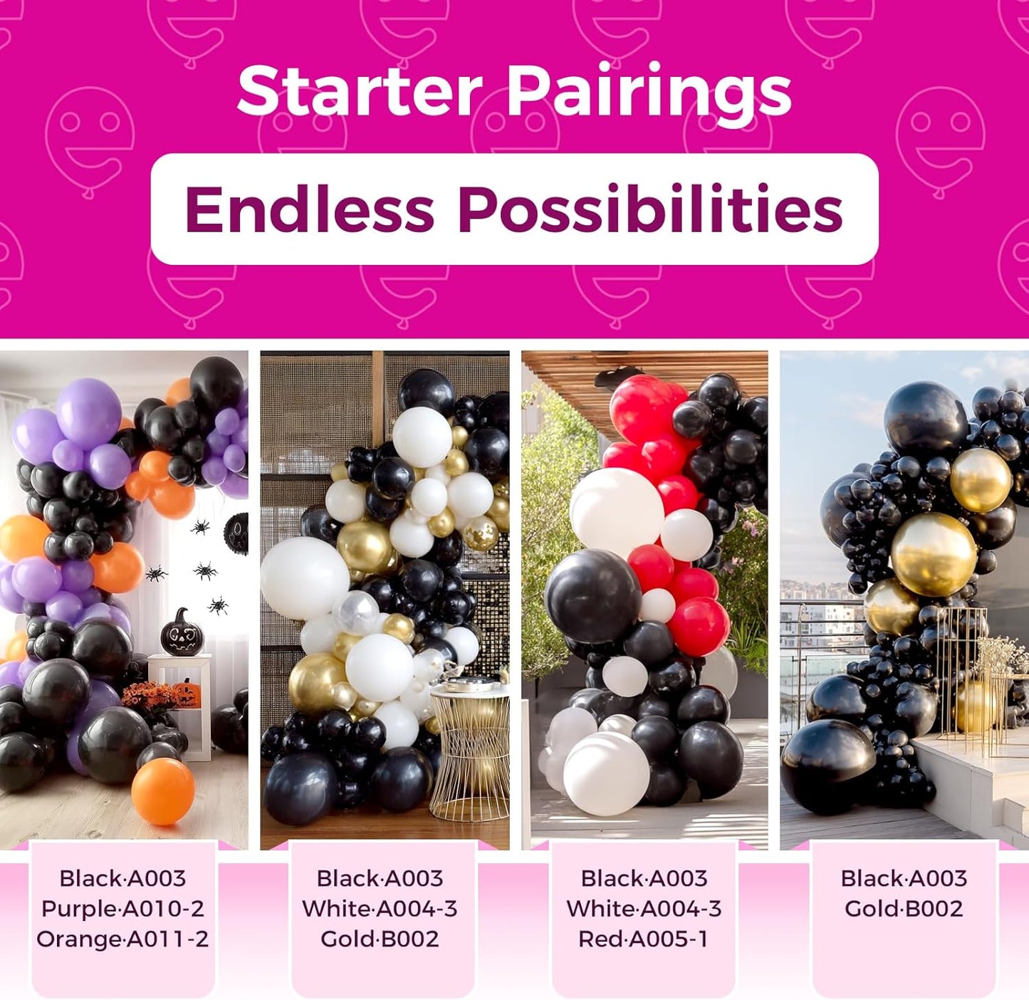 Bezente Black Giant Balloons 36 Inch - 8 Pack Jumbo Large Round Latex Balloon for Photo Shoot Birthday Graduation Bridal Shower Gender Reveal Halloween Party Decorations