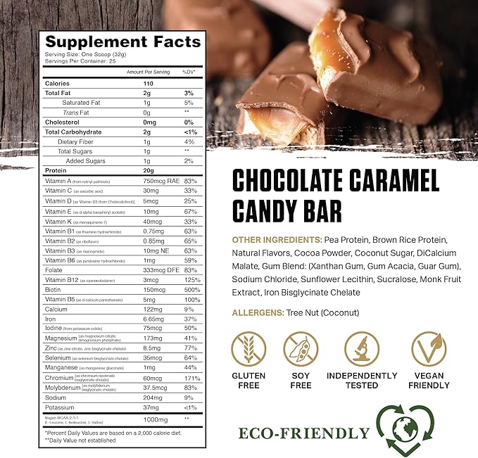 Ambrosia Planta - Premium Organic Plant-Based Protein | Vegan & Keto Friendly | Candy Bar