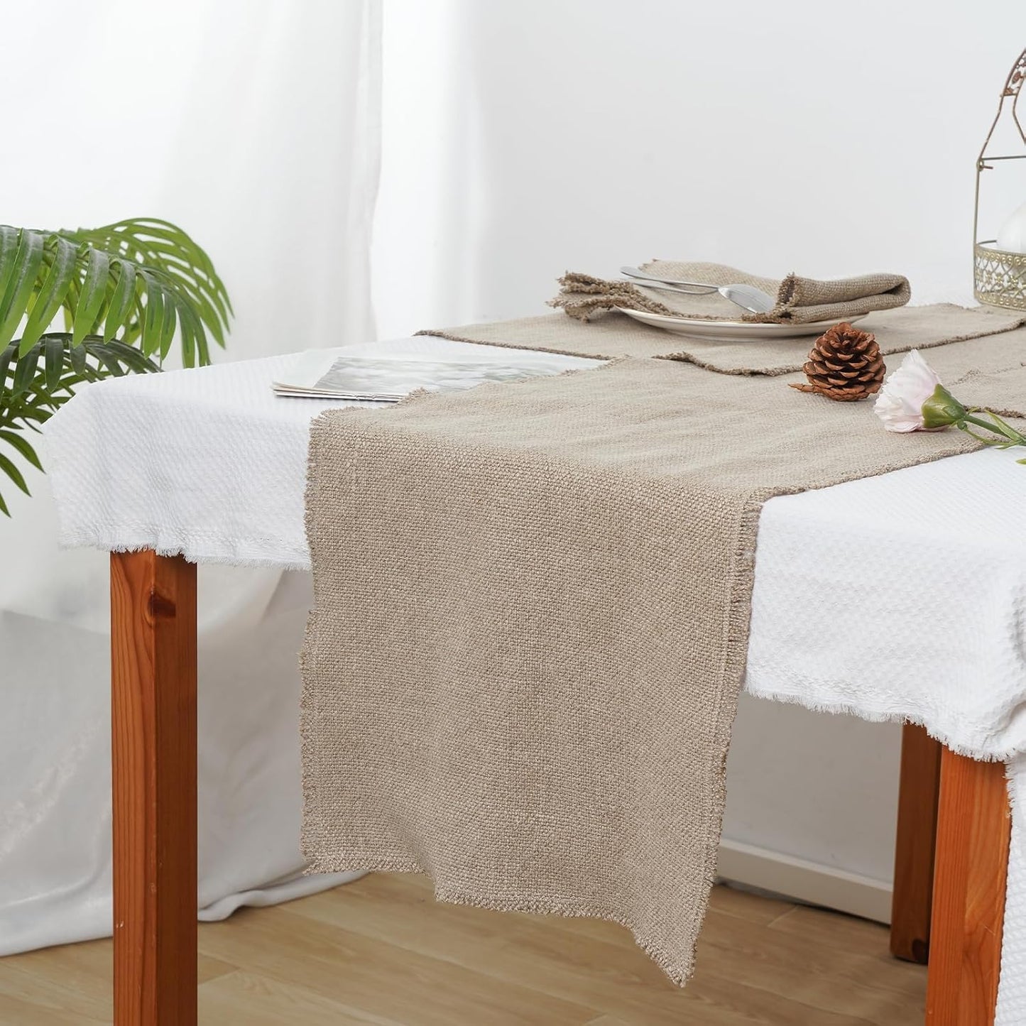 100% Pure Linen Table Runner 72 Inches Long-Super Thick Noble Cloth Dining Table Runner for Wedding, Parties, Everyday, Holidays