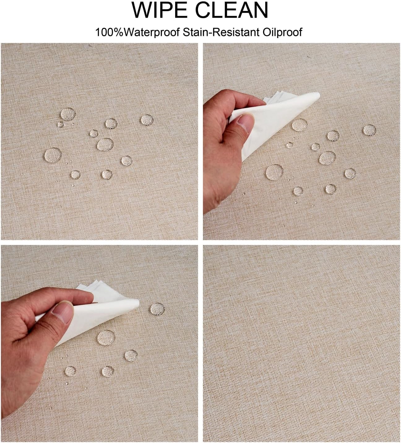 NLMUVW Square Linen Tablecloth 54x54 Inch, Rustic Textured Table Cloth Water Resistant Farmhouse Table Cover for Kitchen Dining Party Coffee, Oatmeal