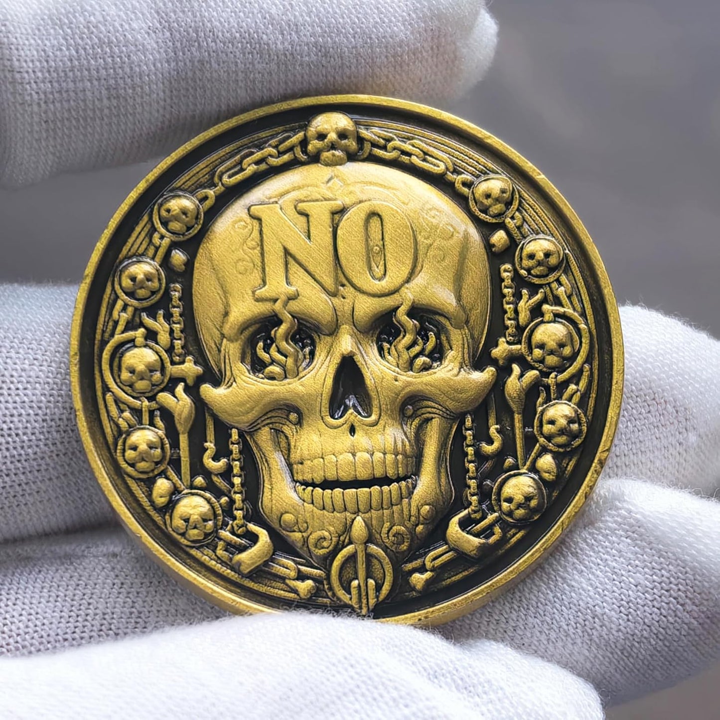 Phoenix & Skull Decision Coin - Dual-Sided Motivational YES/NO Flip Coin (Single Coin)