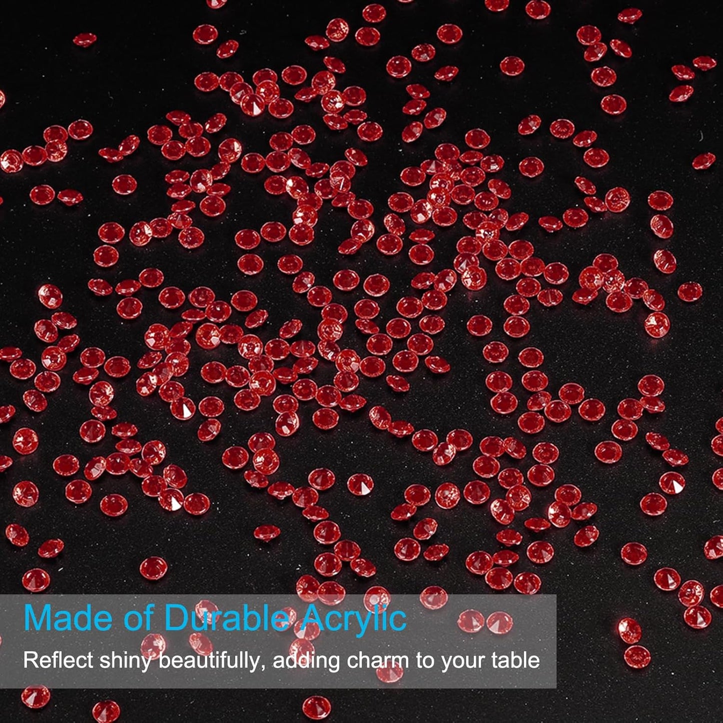 PATIKIL 4000 Pcs Wedding Table Scatter Confetti Crystals 6 mm Acrylic Diamonds Vase Fillers Gems for Table Centerpiece Decorations Party Vase Beads, Date Red