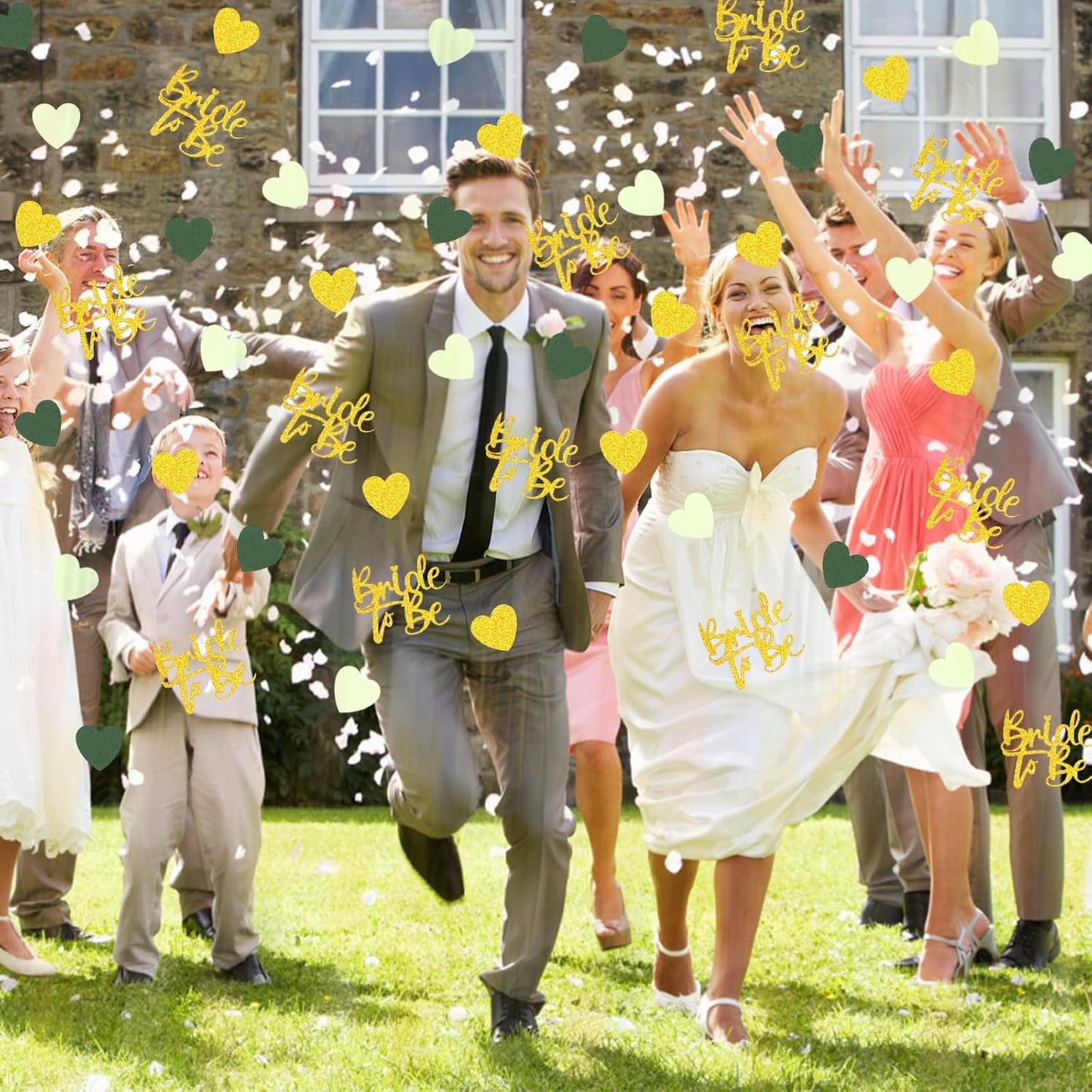 200PC Sage Green Bachelorette Party Decorations Bridal Shower Confetti for Tables Heart and Sage Bride to Be Table Scatters for Engagement Wedding Decor Party Supplies