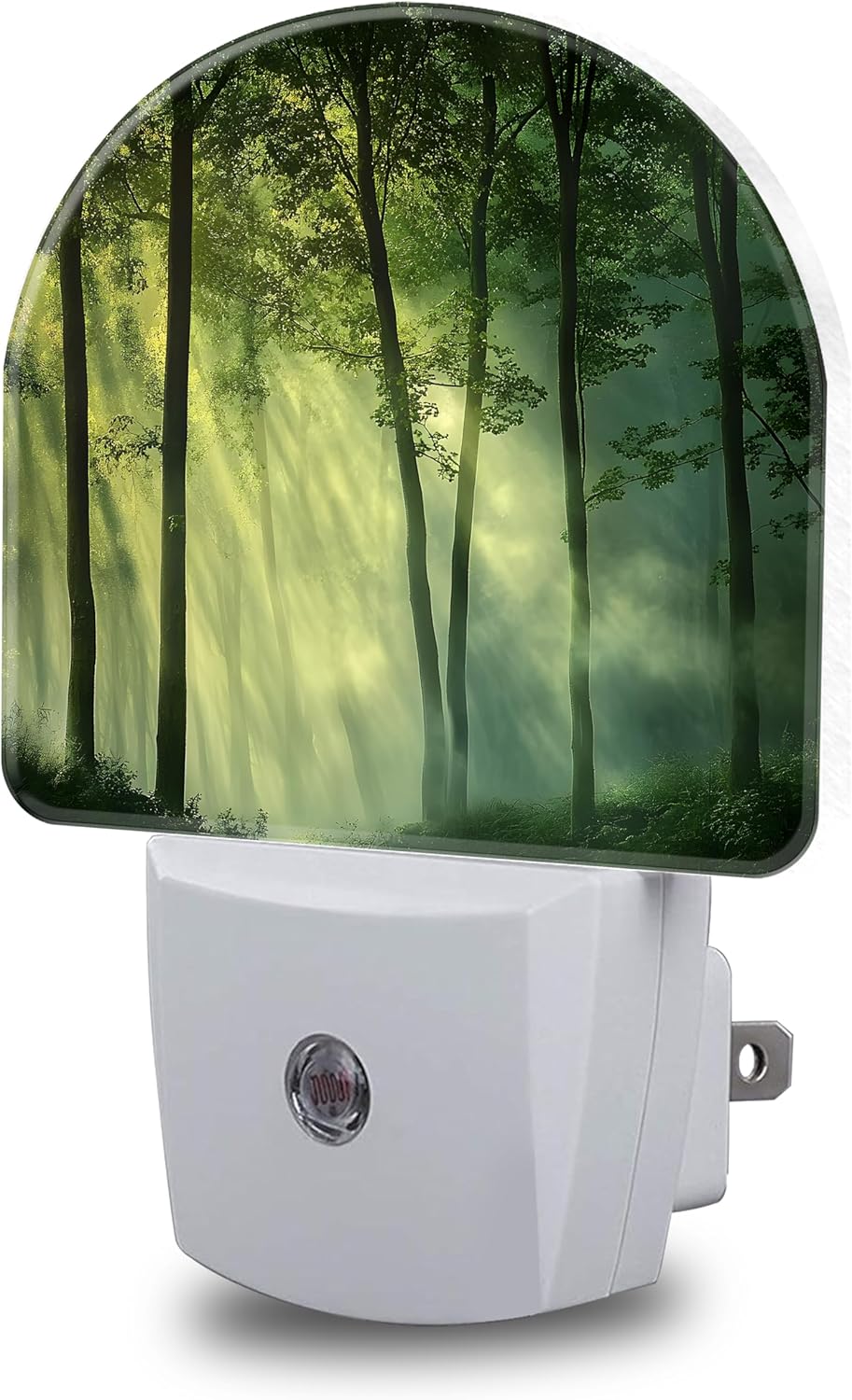 Night Lights Plug into Wall Misty Forest Night Light Dusk to Dawn Smart Sensor Decorative Round Led Lamp for Bedroom Bathroom Kitchen Hallway Nightlight for Women Men