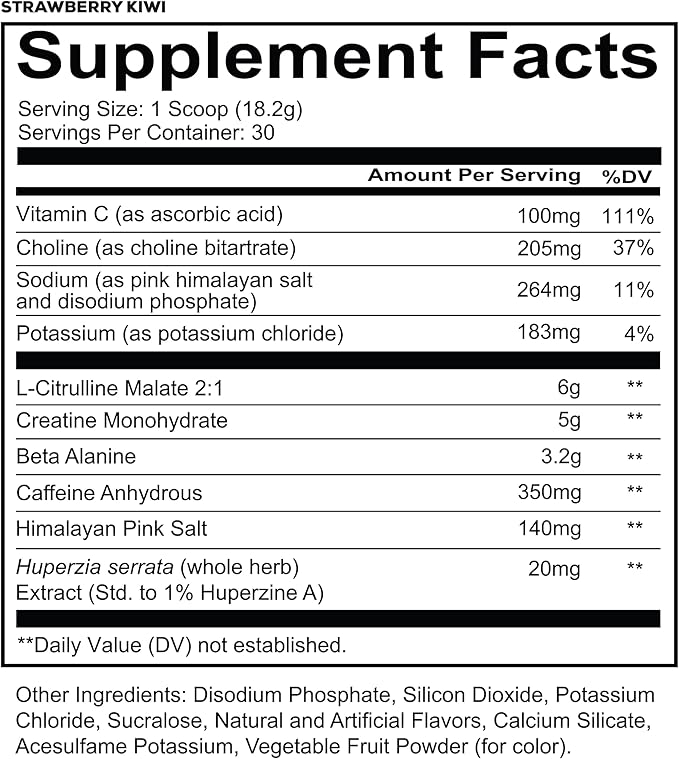 REDCON1 Total War Reloaded Pre Workout Powder, Strawberry Kiwi - Creatine, Beta Alanine + L-Citrulline Malate Keto Friendly for Men & Women with 350mg of Caffeine - Fast Acting (30 Servings)