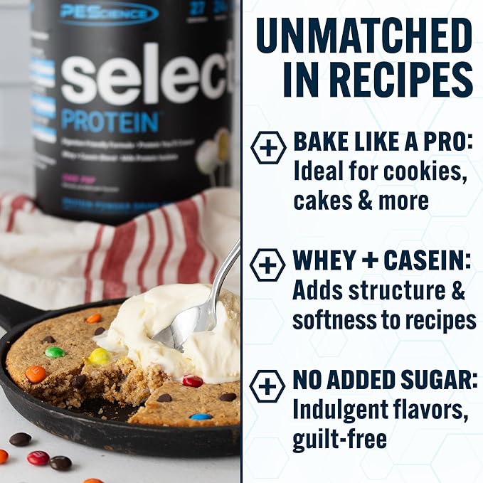 PEScience Select Protein Powder, Whey and Casein Blend, Clean Protein Powder for Women and Men, Low Calorie, Low Carb, Keto Friendly, Gluten Free, Cake Pop, 27 Servings
