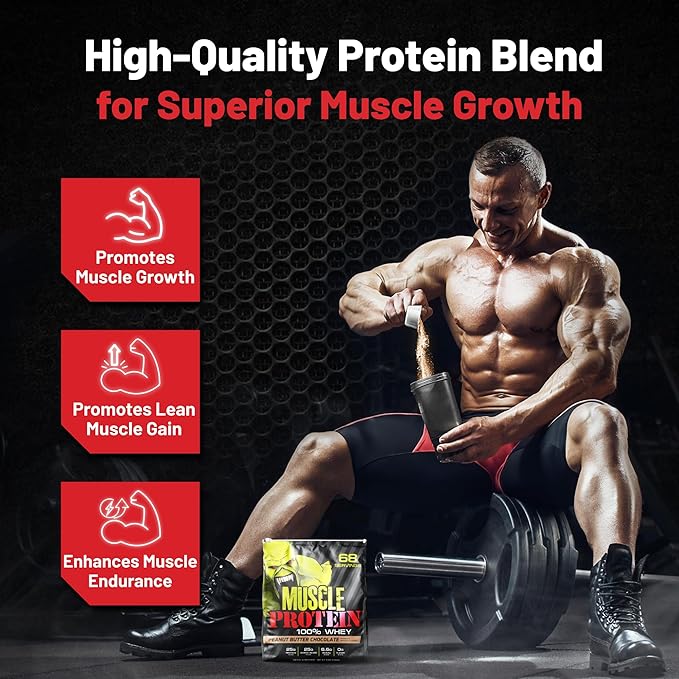 Whey Protein Powder (15 lbs/Pack of 1) – Delicious Peanut Butter-Chocolate Flavor, Cold Filtered for Maximum Absorption, 25g Protein, 6.6g BCAAs/Serving,0g Sugar-Perfect for Muscle Building & Recovery