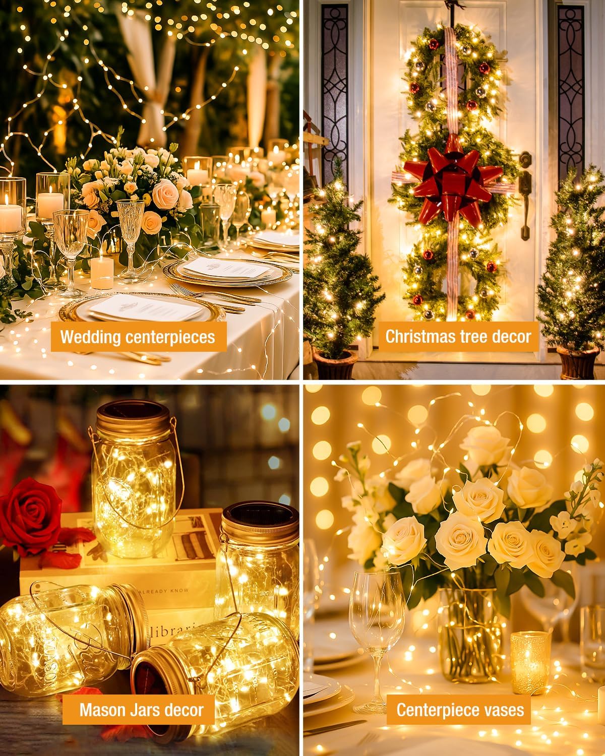 btfarm 6 Pack Fairy Lights Battery Operated, 7FT 20 LED Mini String Lights Waterproof Silver Wire for Mason Jars Centerpiece Table Crafts Bedroom Christmas Decoration, Warm White