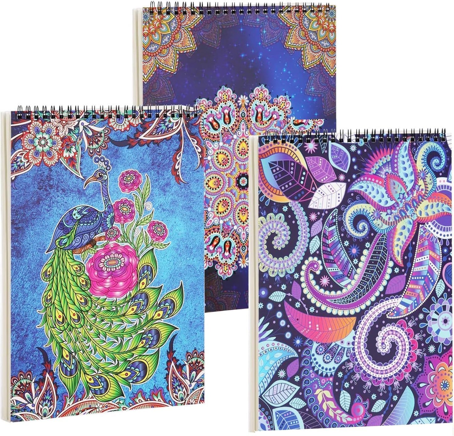 Bondream 3 Pack Adult Coloring Books,Flower,Mandalas &Animal Patterns and Designs for Adults Relaxation,Coloring Books for Women to Relax, Anxiety and Depression