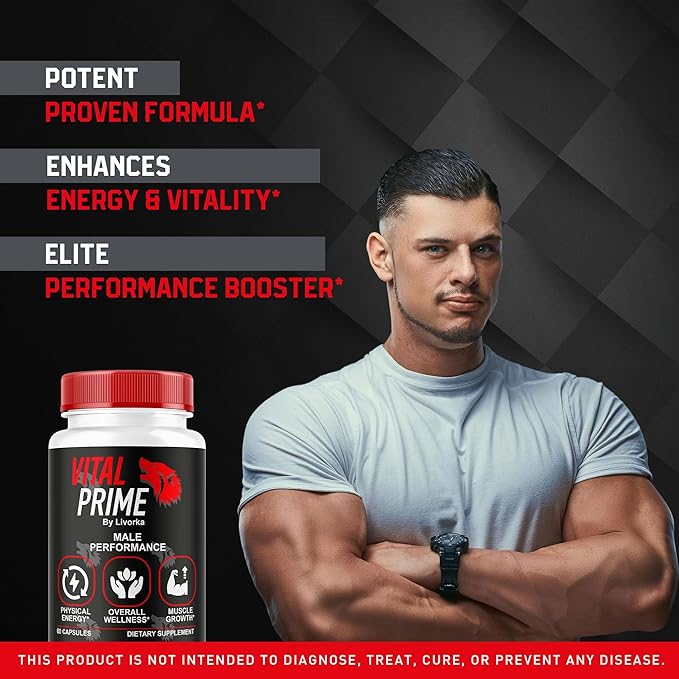 Vital Prime for Men, Advanced Formula, Dietary Supplement Support Capsules for 3 Months, Pack of 3