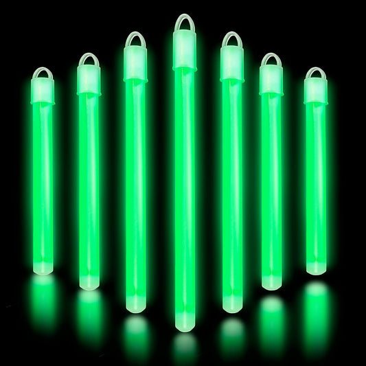 Glow Fever Glow in The Dark Sticks - 100 ct 6" Glow Sticks Bulk Party Pack with End Caps & Lanyards - Glow Party Favors for Concert, Festival, & Wedding Neon Light Sticks by Party Dragon, Green