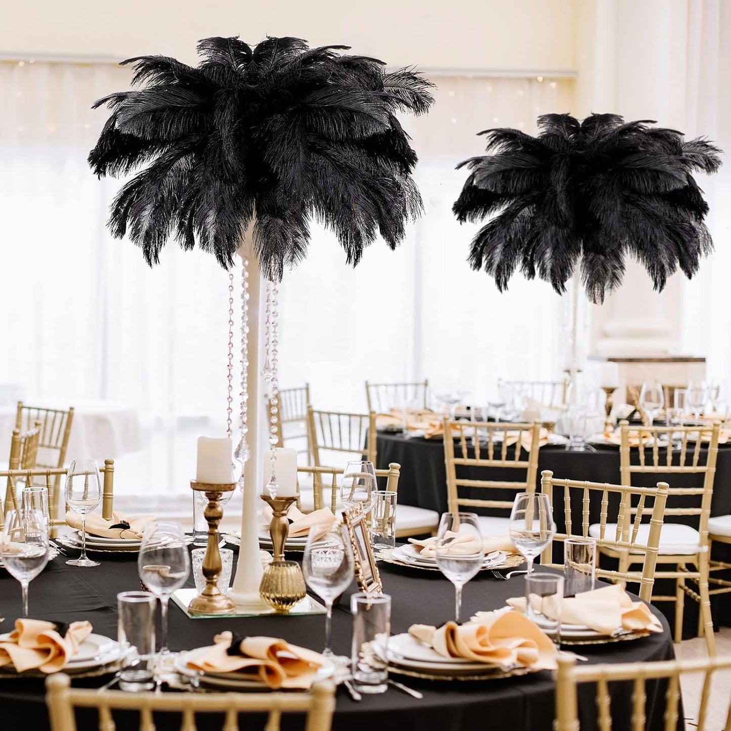 80 Pcs Large Natural Ostrich Feathers Plumes 14-16 Inch Bulk for DIY Crafts Wedding Party Centerpiece Vase