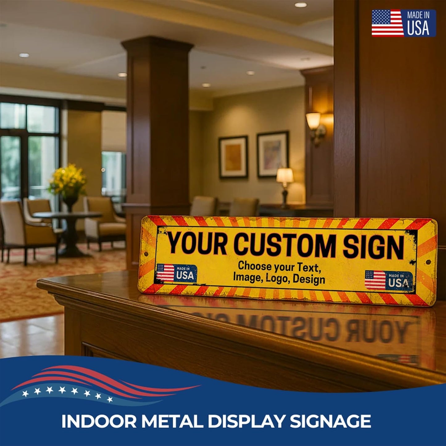 Custom Arrow Metal Sign by DC | Directional Signs for Indoor & Outdoor Use | Personalized Rust-Free Metal Yard Display | Customized Weatherproof Road Arrow Marker | Multiple sizes | Made in USA