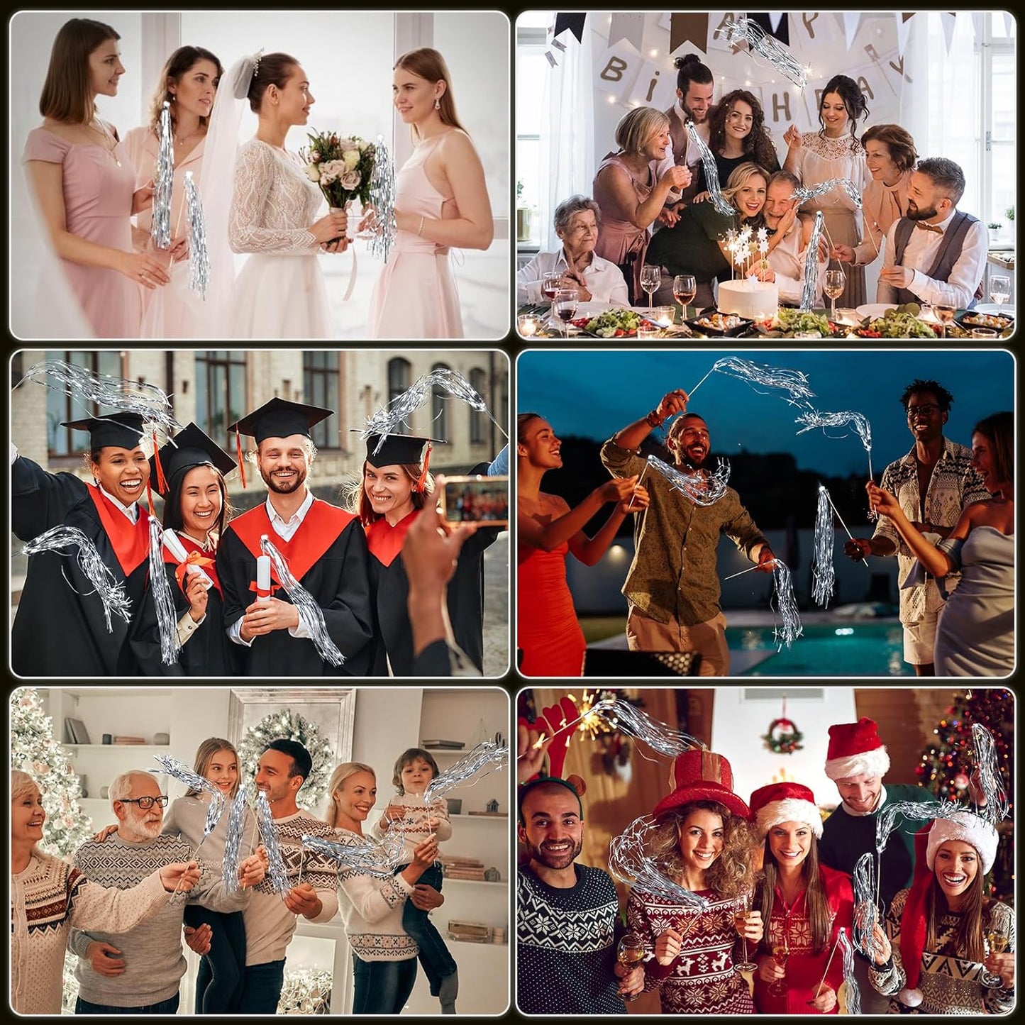 100 PCS Wedding Wands, Silver Wedding Light Sticks for Send Offs and Parties