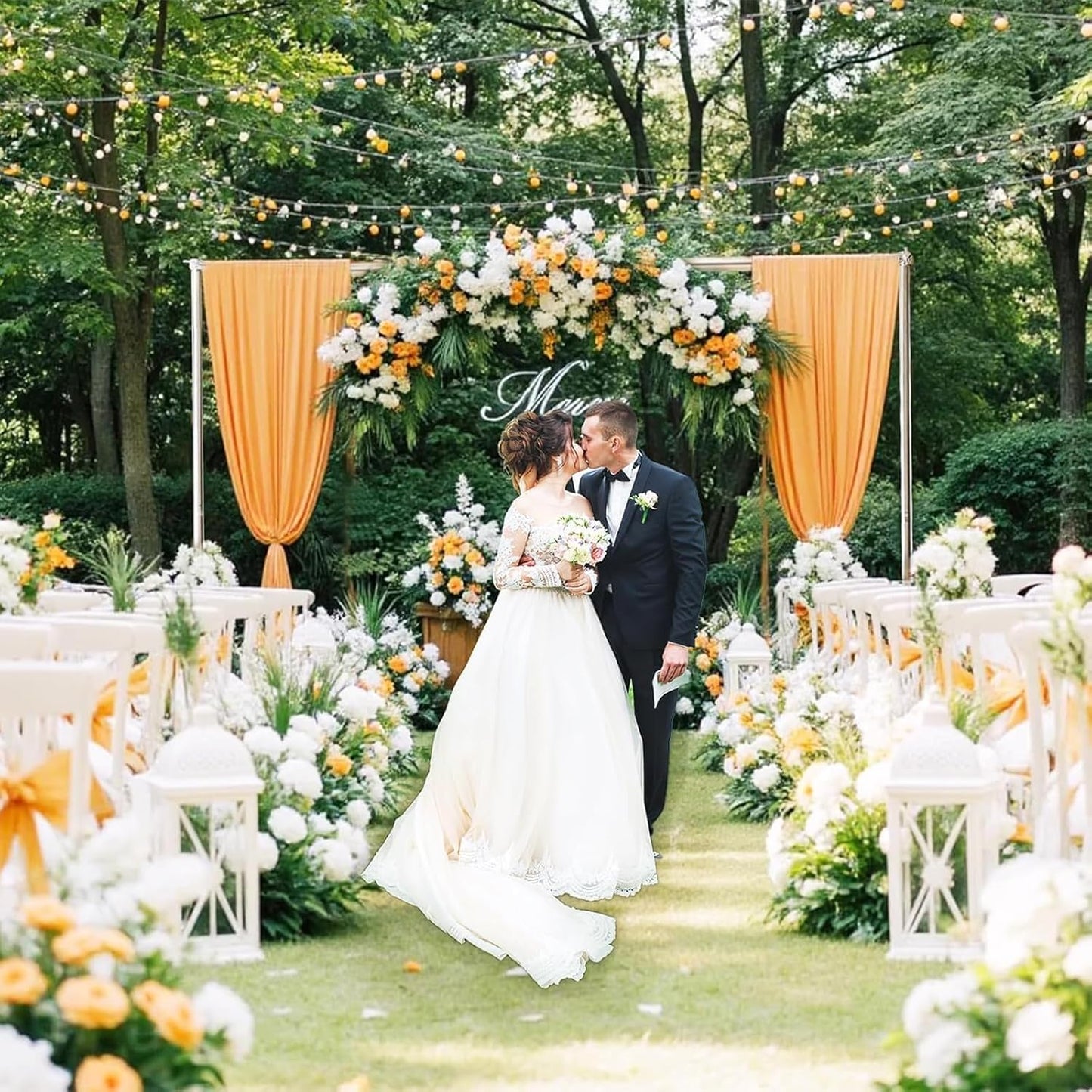 Heavy Duty Pipe and Drape Frame Kit 10x10ft Adjustable Height/Width Photography Background Support Poles All-Metal Construction Backdrop Stand for Party, Birthday, Wedding - Silver