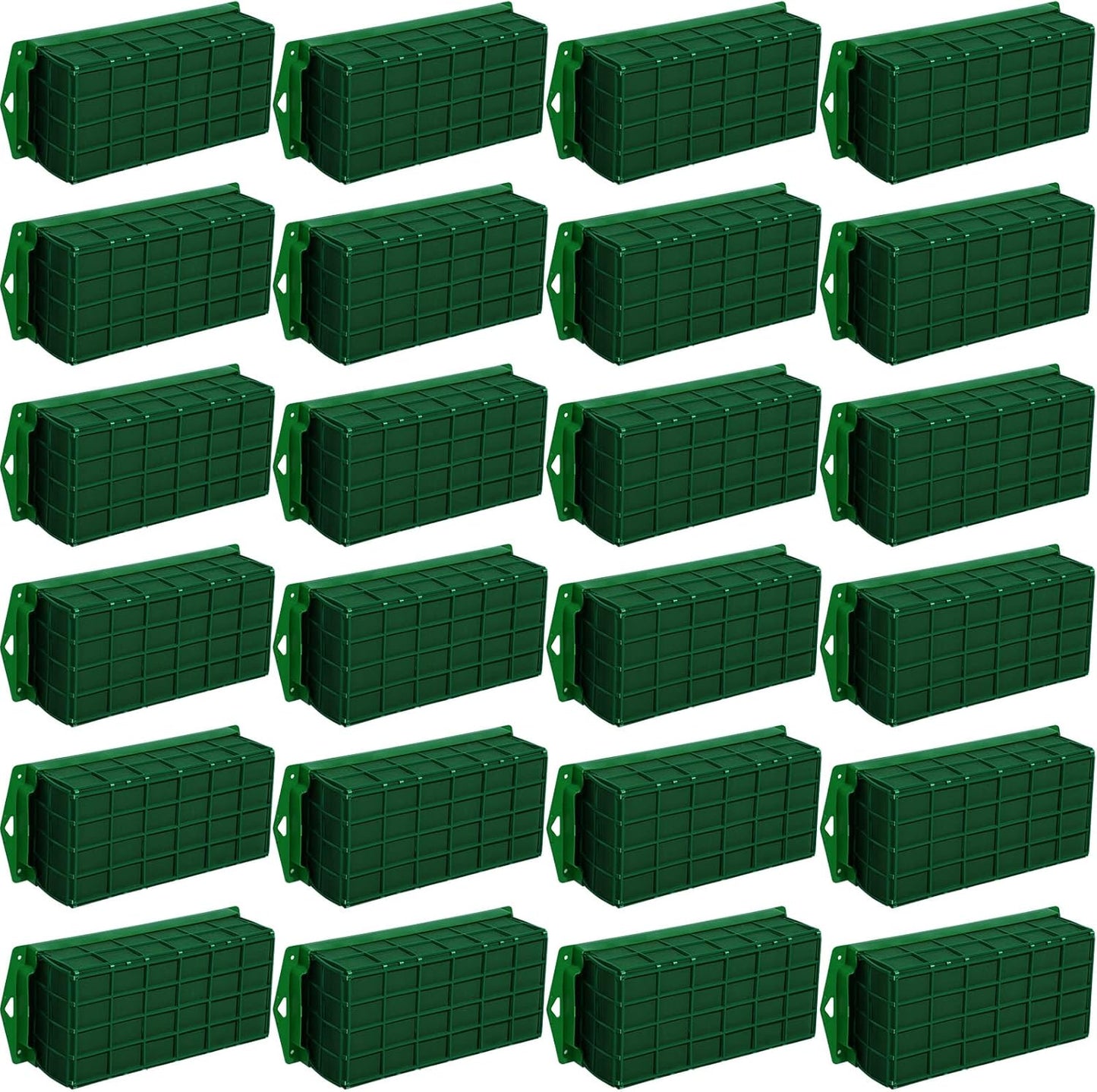 Boao 24 Pieces Floral Foam Cage Holder with Floral Foam for Fresh Flowers Cage Bowl for Table Centerpiece Flower Arrangement, Rectangle, 11.8 x 4.7 x 3.1 Inch