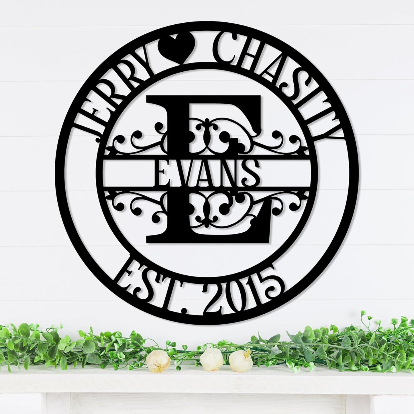 Personalized Metal Name Signs, Split Letter Monogram Wall Decor, Custom Last Name Sign, Family Name Sign for Outdoor, Personalized Wedding Gift, Garden Decor, Metal Wall Art, Housewarming Gift