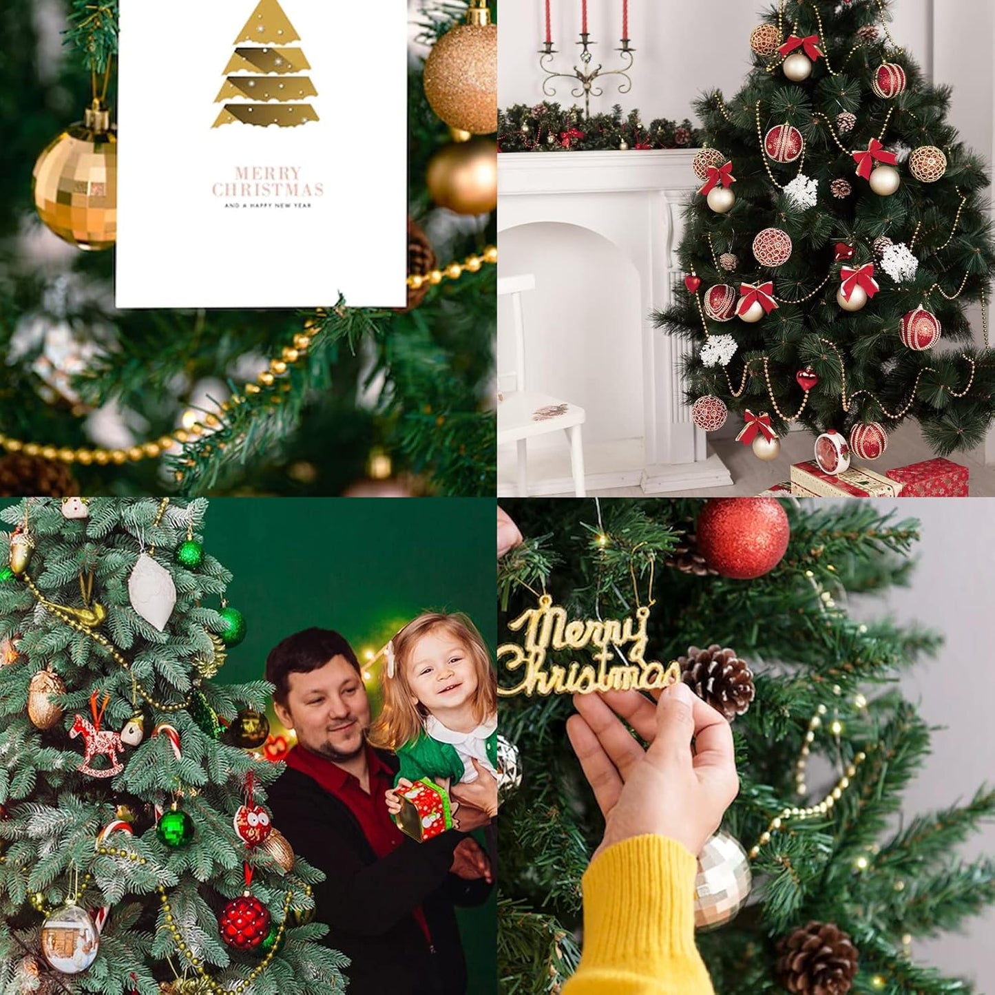 Faux Gold Pearl Bead Garland - 10mm Christmas Tree Beads 11 Yards Gold Pearl Strands Spool for Wedding Party Christmas Tree Decoration