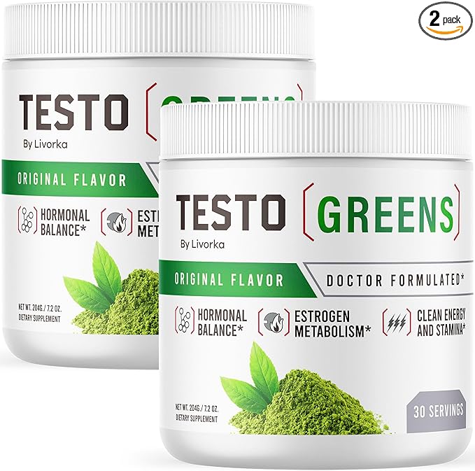 (2 Pack) Testo Greens Powder - Testo Greens, TestoGreens Powder, TestoGreens, TestoGreens Advanced Formula, Testo Greens All Natural Formula, TestoGreens Powder Reviews, 60 Servings for 2 Months