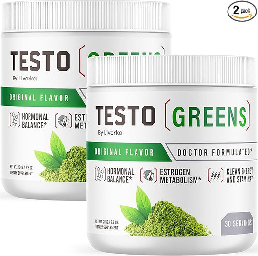 (2 Pack) Testo Greens Powder - Testo Greens, TestoGreens Powder, TestoGreens, TestoGreens Advanced Formula, Testo Greens All Natural Formula, TestoGreens Powder Reviews, 60 Servings for 2 Months