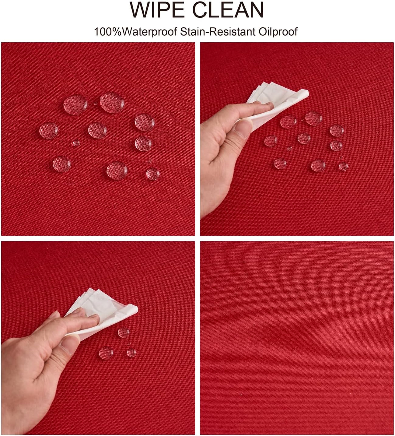 NLMUVW Red Linen Tablecloth Rectangle, Christmas Table Cloth Water Resistant Textured Table Cover for Kitchen Dining Coffee Party, 54 x 84 Inch