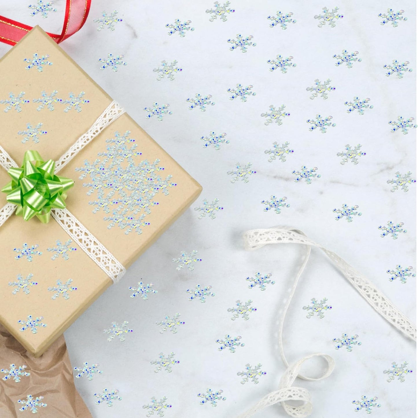 Confetti Snowflake Sequins Table Confetti Metallic Foil Sprinkles or DIY for Wedding Engagemetn Christamas New Year Theme Party Celebrations Favor(Snowflake Silver)