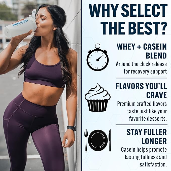 PEScience Select Protein Powder, Whey and Casein Blend, Clean Protein Powder for Women and Men, Low Calorie, Low Carb, Keto Friendly, Gluten Free, Frosted Sugar Cookie, 27 Servings