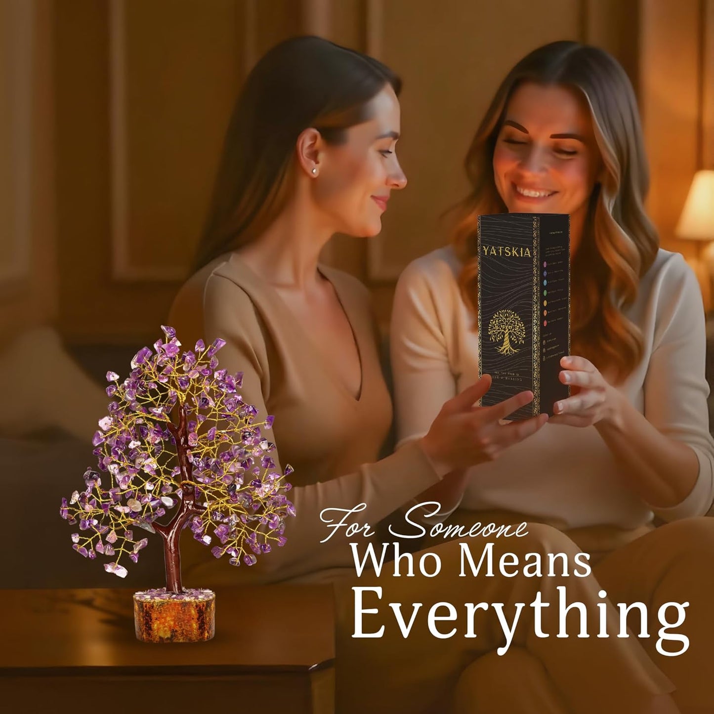 Amethyst Crystal Tree - Bonsai Trees, Balancing Tree, Crystal Gifts for Women, Crystal Tree for Positive Energy, Crytals and Gemstones, Good Luck Home Decor Tree of Life Seven Chakra Healing Stones