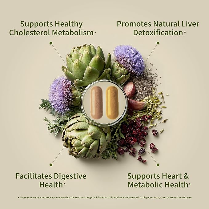 Snap Supplements Liver & Cholesterol Health Support – Natural Cleanse, Detox & Repair with Milk Thistle, Berberine, Garlic & Artichoke – Promotes Heart, Liver & Metabolism – 60 Capsules Each (2-Pack)