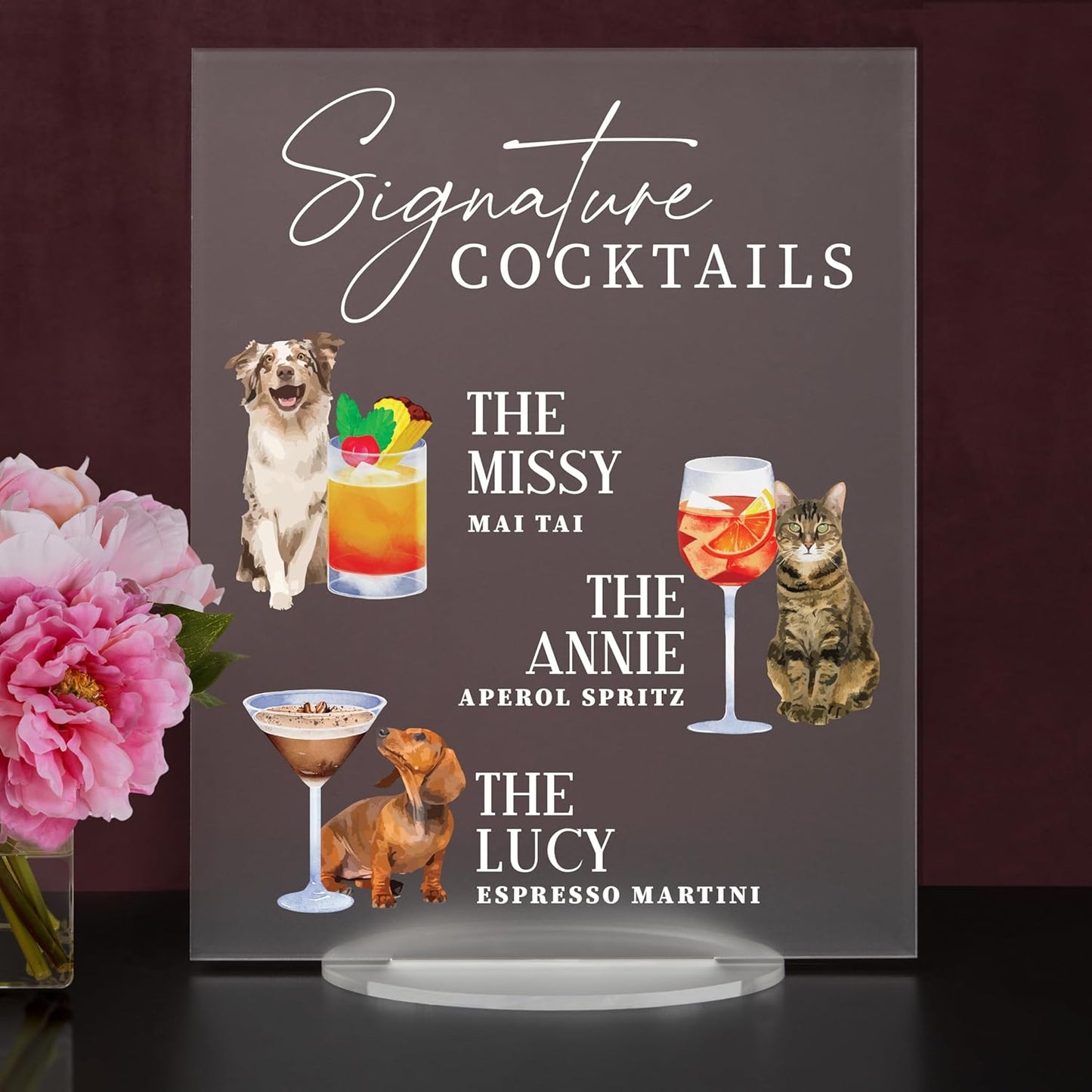 Pet Signature Drink Wedding Signs