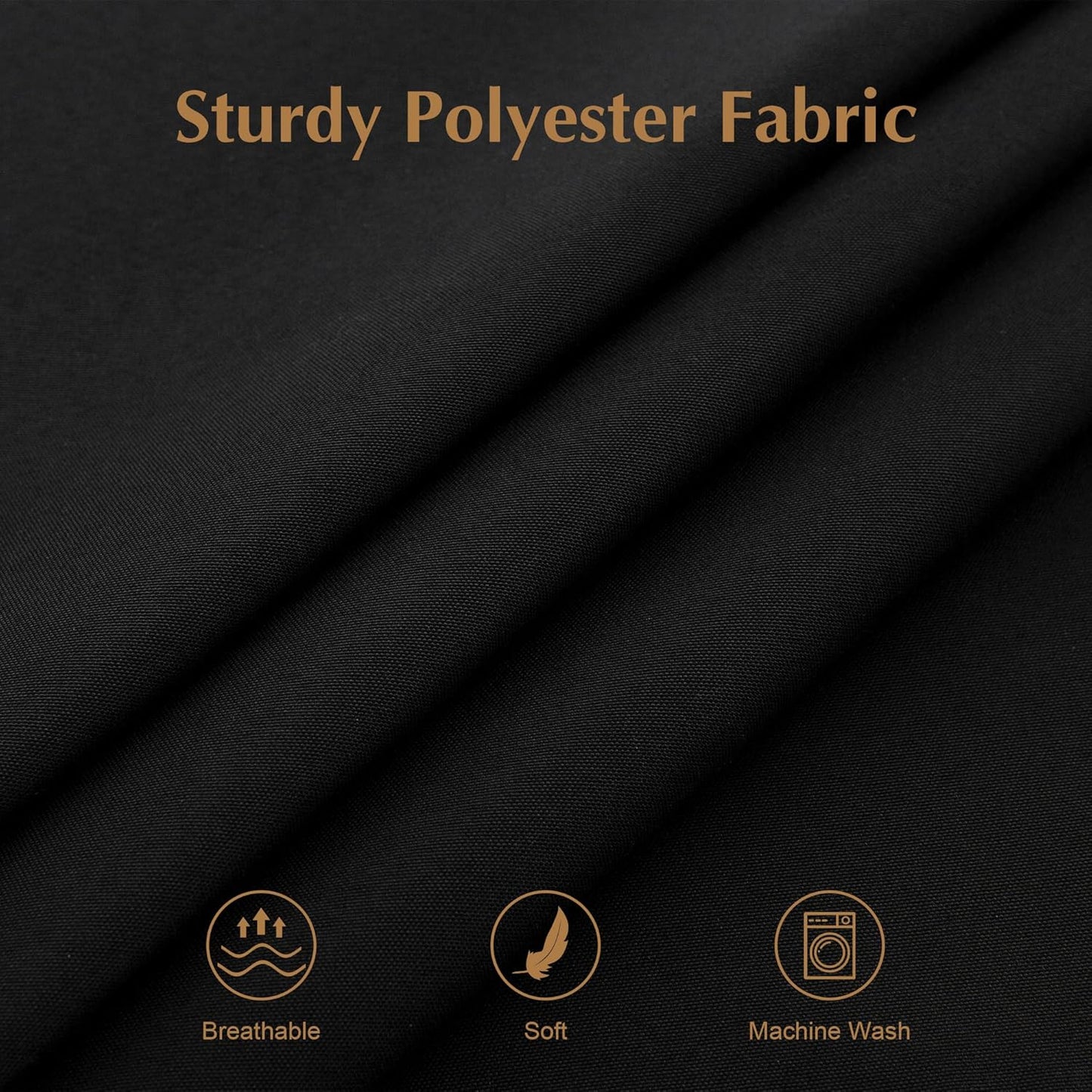 2 Pack Square Table Cloth 60X60 Inch Black Washable Fabric Tablecloth Polyester Solid Dining Table Cover for Birthday Party Dinner Holiday Outdoor Indoor