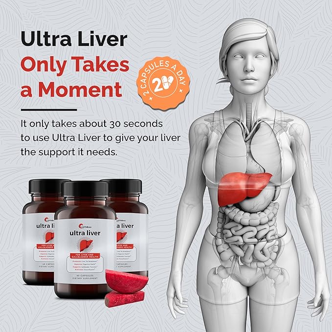 Ultra Liver Supplement for Liver Support and Gallbladder Support - Powered by TMG, NAC Milk Thistle, and More - Liver Cleanse Detox & Repair - 60 Capsules - 3 Pack