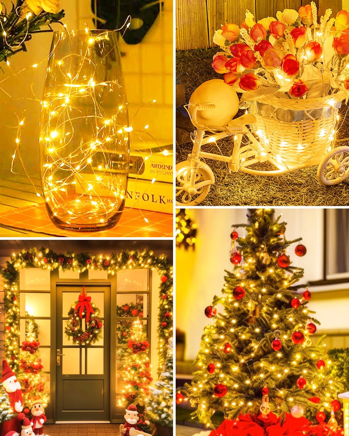 btfarm 6 Pack LED Fairy Lights Battery Operated, 7ft 20LED Mini String Lights Waterproof, Silver Wire Firefly Starry Bulk for Mason Jars Crafts Table Centerpieces Party Christmas, Warm White