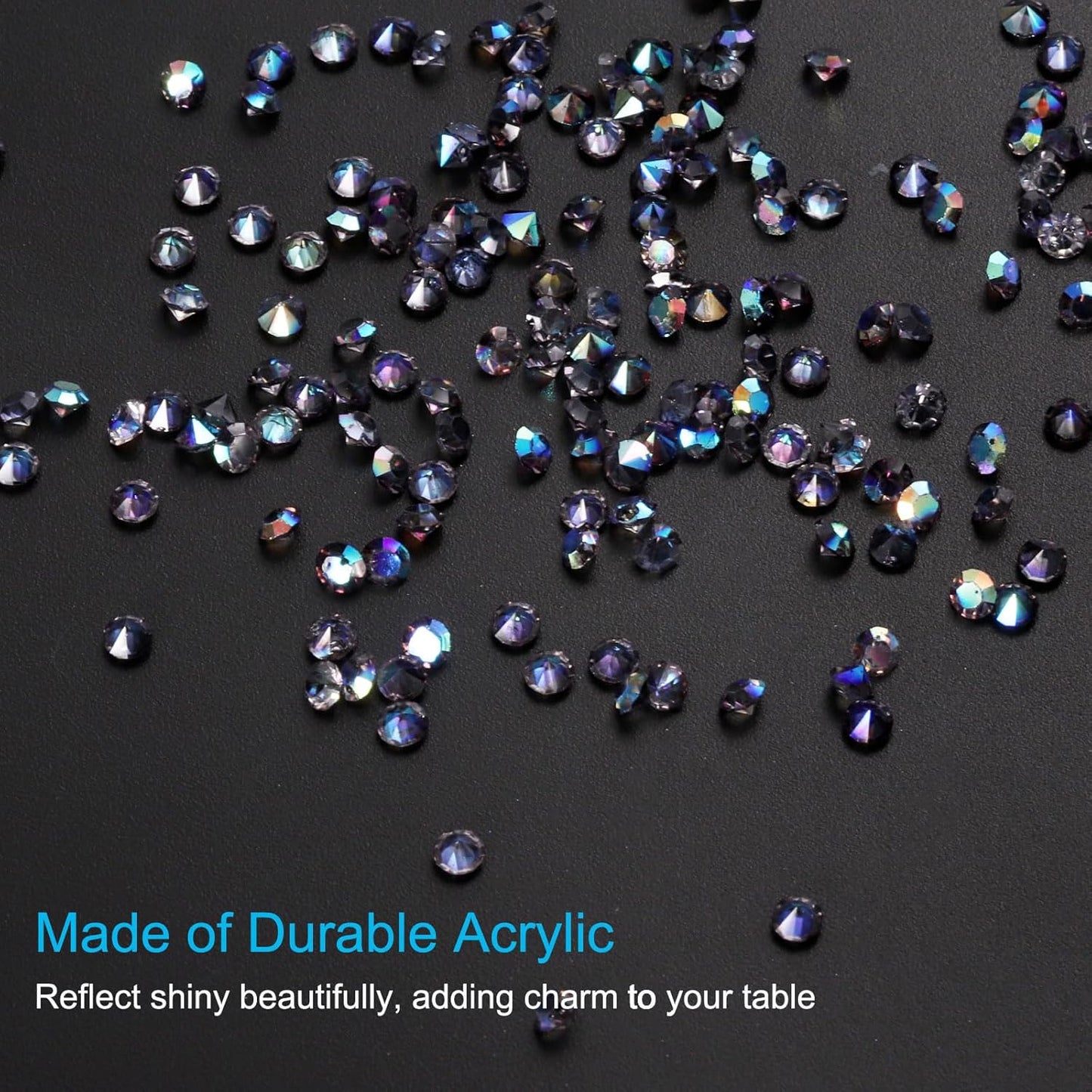 PATIKIL 14000Pcs Wedding Table Scatter Confetti Crystals 3mm Acrylic Diamonds Vase Fillers Gems for Table Centerpiece Decorations Bridal Shower Party, Navy Blue AB