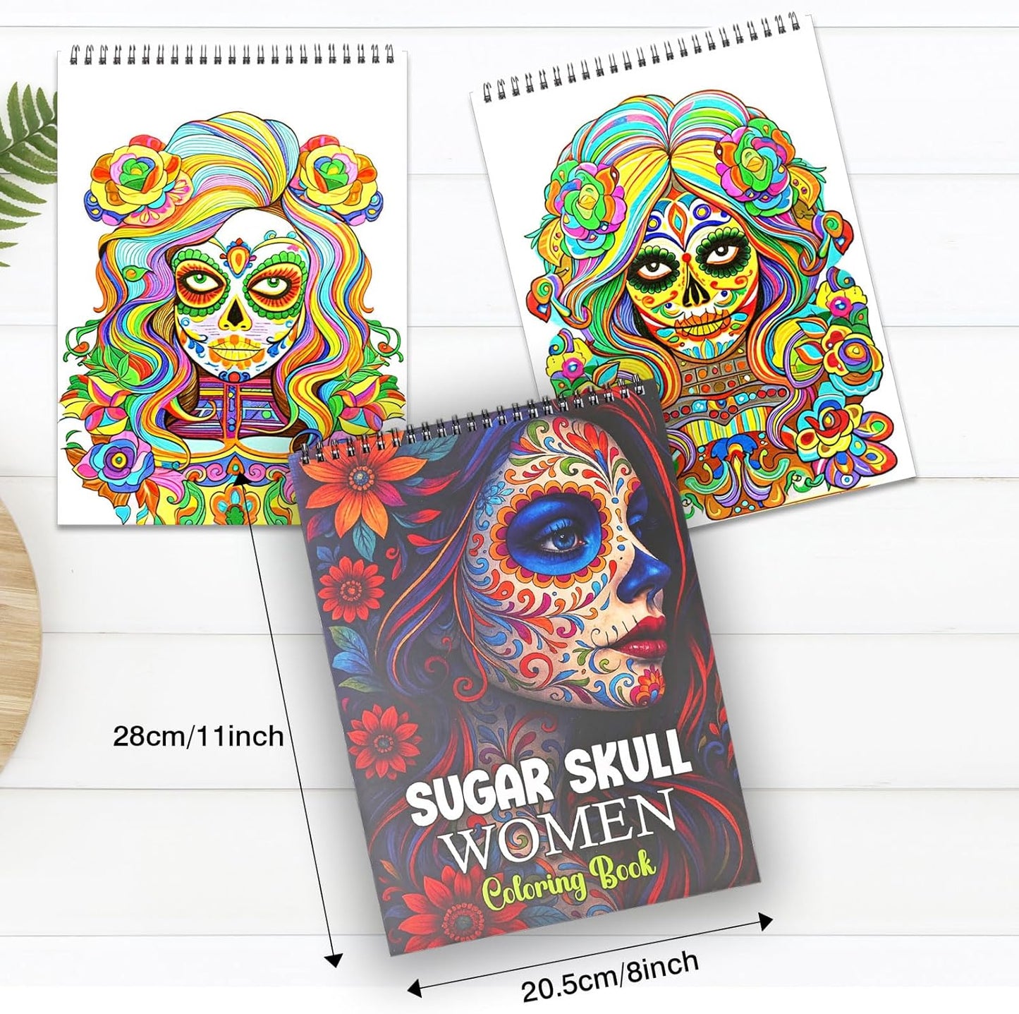 Bondream Sugar Skull Coloring Book for Women,Spiral Bound Adult Coloring Book for Relaxation & Mindfulness, 24 Single-Sided Pages Creative Arts & Crafts Sugar Skull Stress Relief Gift