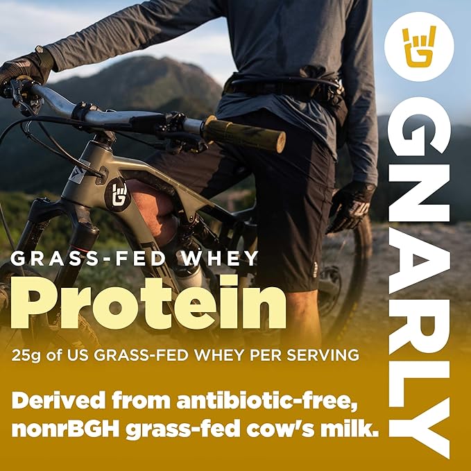 Gnarly Nutrition Chocolate Protein Powder – NSF Sport Certified – 25g Protein, Muscle Repair – Grass Fed Whey Powder, Smooth Taste – Chocolate, 32 oz