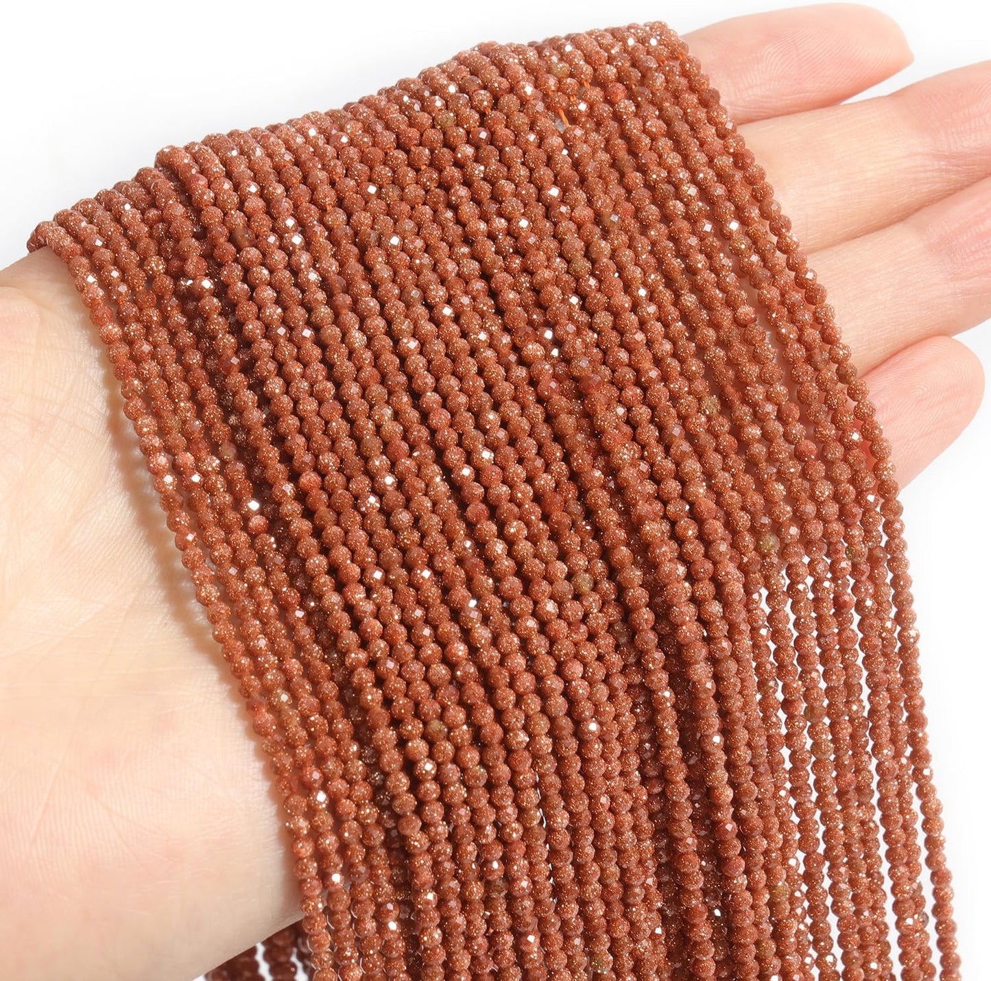 Song Xi 90pcs 4mm Natural Golden Sandstone Gemstone Beads Faceted Round Loose Stone Beads for Jewelry Making