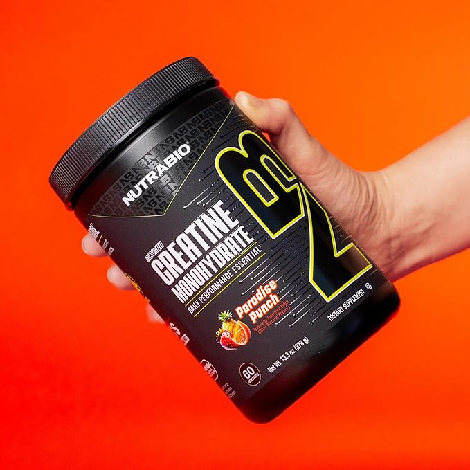NutraBio Pure Micronized Creatine Monohydrate Powder Supplement,Paradise Punch Burst,(300g)-Supports Bulk Muscle Energy, Recovery, and Strength-HPLC Tested Creatine Powder Supplement for Men and Women