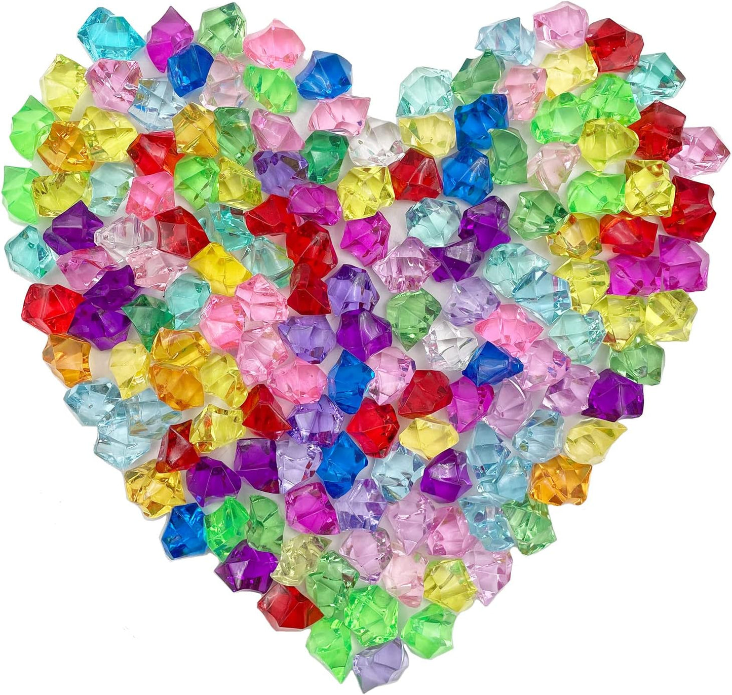 Fake Crushed Ice Cubes, Vase Fillers, 150 pcs 16 * 22 mm Artificial Acrylic Crystal Rocks Diamonds for Vase Fillers,Table Scatter, Party Favor, Food Display, DIY Crafts (0.86 * 0.62inch,Multi)