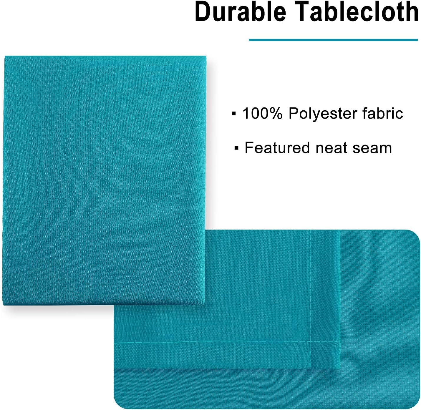 Hiasan Turquoise Square Tablecloth - Water Resistant and Spillproof Dining Room Washable Fabric Table Cloth for Dining Room, Polyester, 30 x 30 Inch