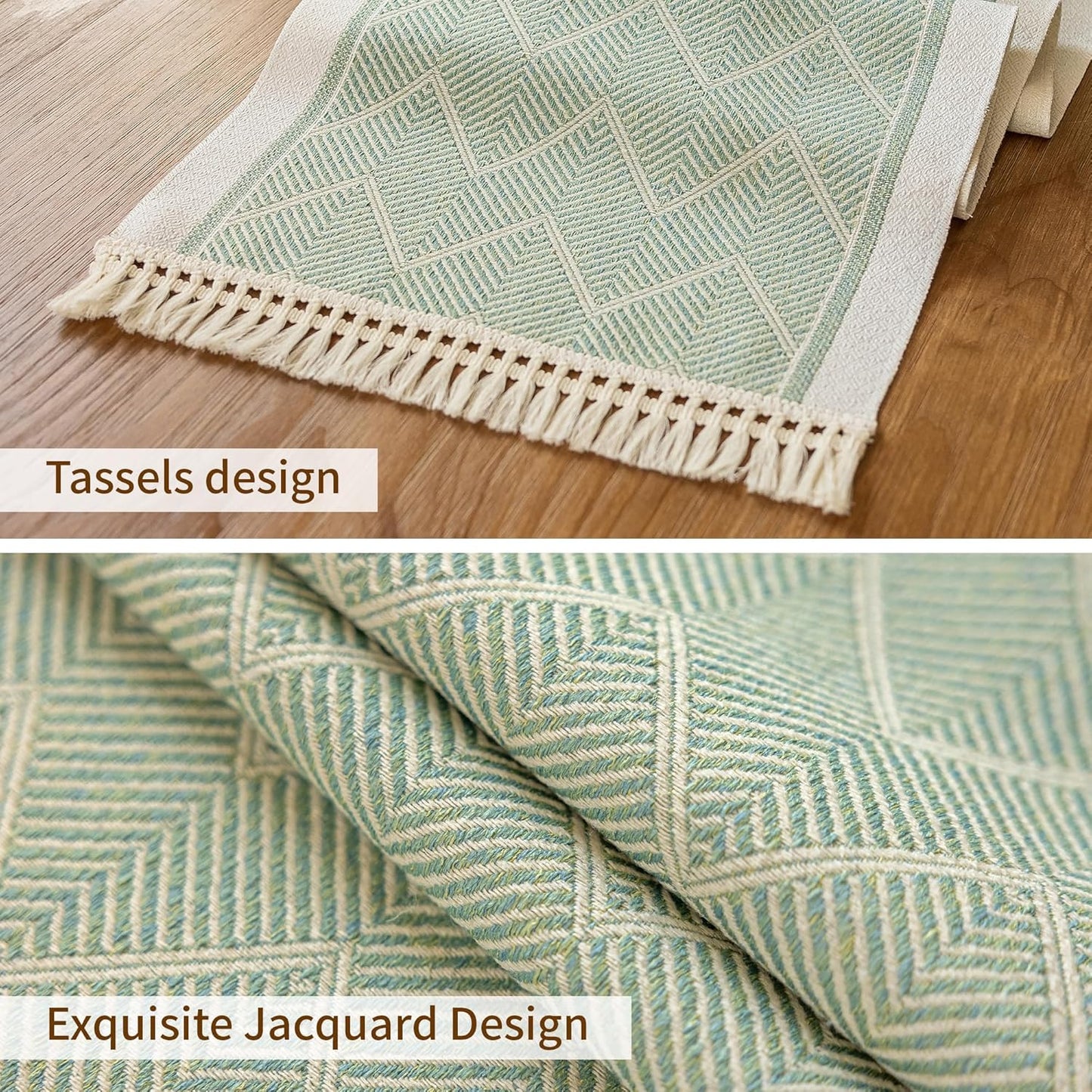 Table Runners 107 Inches,Waterproof Boho Table Runner with Tassel Fringe,Table Runner for Party Coffee Table