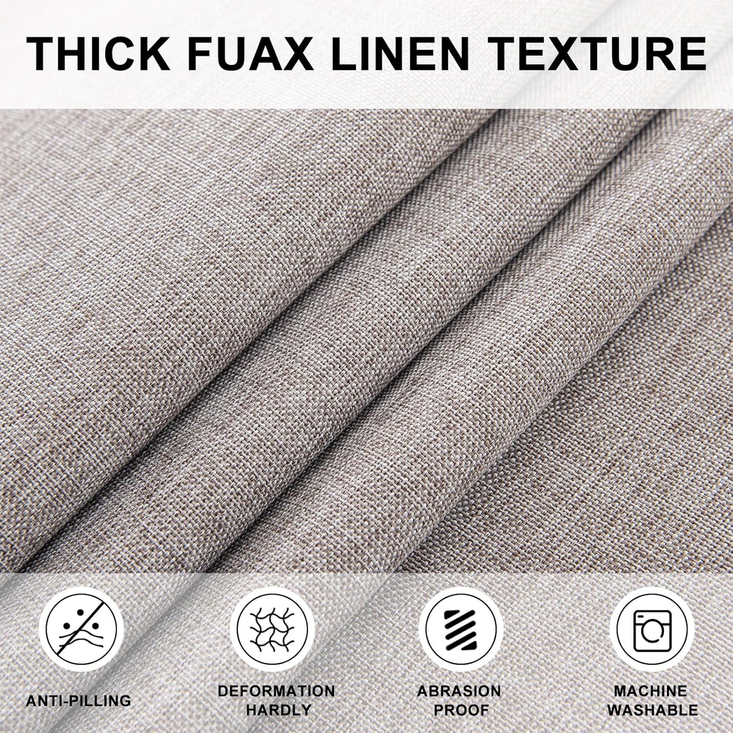 Hiasan Round Linen Tablecloth 40 Inch - Wrinkle and Stain Resistant Washable Polyester Fabric Table Cloth for Dining Room Kitchen Party, Stone